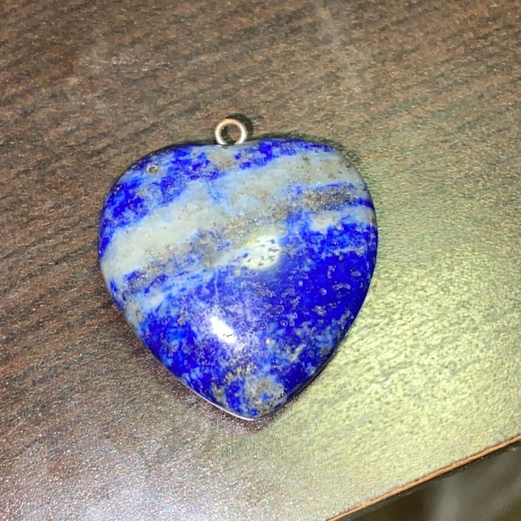 BOGO 🎃Natural Lapiz Heart-Shaped Pendant/ Charm - Picture 2 of 13